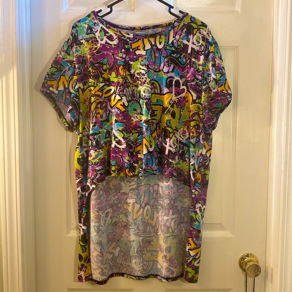 VINTAGE HARLEM Graffiti Love Print High Low Top